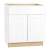 Kitchen Sink Base Cabinet, Assembled, White Finish, Double-Door, 30 x 34.5 x 24-In.