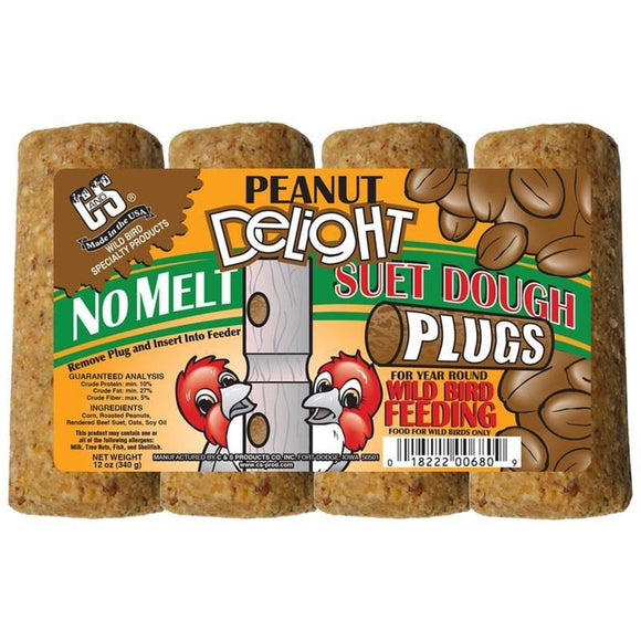 C&S Peanut Delight No Melt Suet Dough Plugs (12 oz Single)