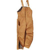 Insulated Bib Overalls, Short Fit, Brown Duck, Men's Medium