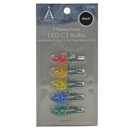 Christmas Lights LED Replacement Bulb, C3, Multi-Color, 5-Pk.