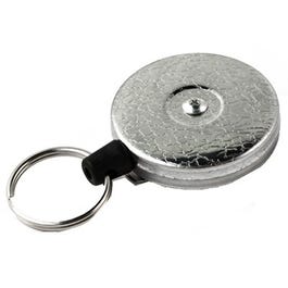 Key Reel Clip, Retractable, Chrome With 48-In. Kevlar Cord