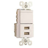 Decorator Combination Switch & USB Charger, White