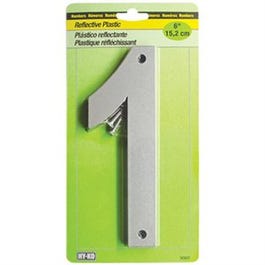 Address Number, Reflective Plastic, 6-In., 