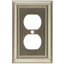 Duplex Wall Plate, 1-Gang, Architectural, Satin Nickel Zinc