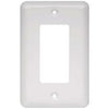 Decorator Rocker/GFI Wall Plate, 1-Gang, Stamped, Round, White Steel