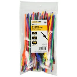 EZ-Off Cable Tie, Black, 6-In., 100-Pk.