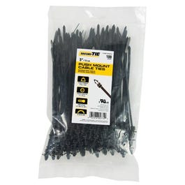 Push Mount Cable Tie, Black, 5-In., 100-Pk.