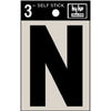 Address Letters, N, Black Vinyl, Adhesive, 3-In.