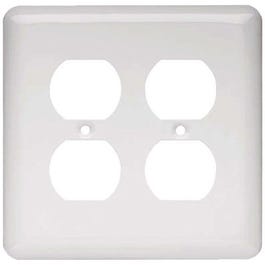 2-Gang Duplex Wall Plate, White