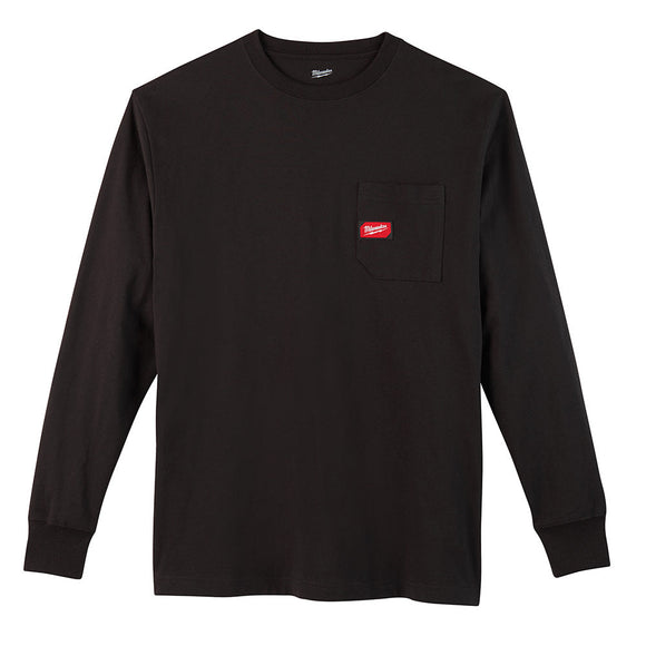 Heavy Duty Pocket T-Shirt - Long Sleeve - Black M