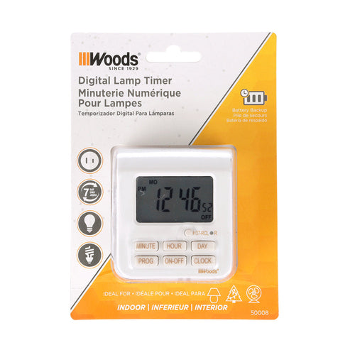 Woods Home Indoor 7-Day Digital Timer (HEIGHT 2.67 WIDTH 2.37 & LENGTH 1.37)