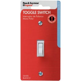 15A White Single-Pole Toggle Grounding Switch