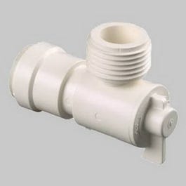 PEX Pipe Fitting, Quick Connect Thread Angle Valve, 1/2 Copper Tube x 3/4-In. MGH