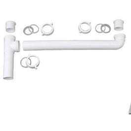 Kitchen Sink 2 Bowl End Outlet Drain, White Plastic, 1.5-In. O.D.