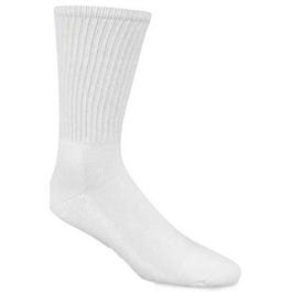 Athletic Socks, Crew, White, Men's Medium, 3-Pk.