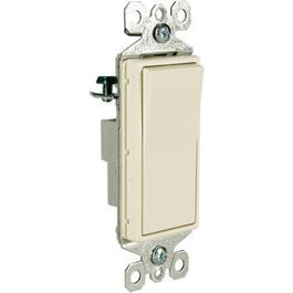 Illuminated Decorator Light Switch, 15A 120VAC, Light Almond