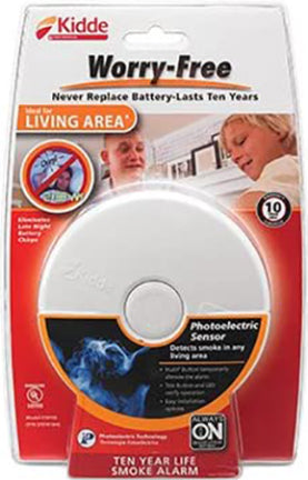 SMOKE ALARM 10 YR WHITE photoelectric