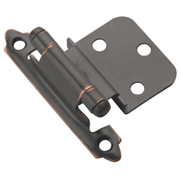 Amerock Oil-Rubbed Bronze 3/8 In. Self-Closing Inset Hinge, (2-Pack)